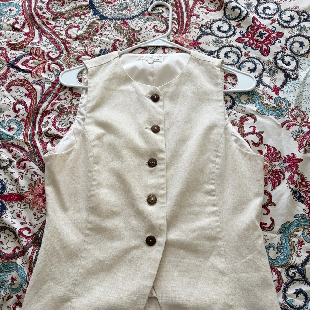 Cream Button-Up Vest